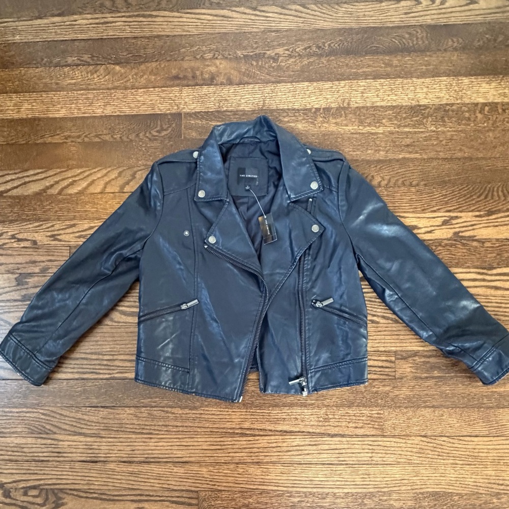 The Limited Navy Leather Jacket